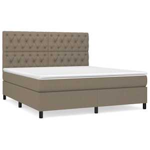 Box spring postel s matrací taupe 160x200 cm textil - obrázek 2