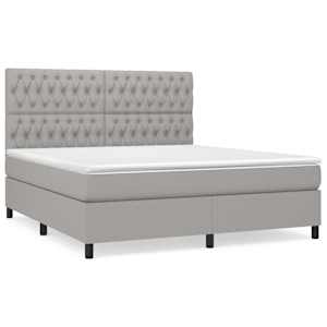 Box spring postel s matrací světle šedá 180 x 200 cm textil - obrázek 2