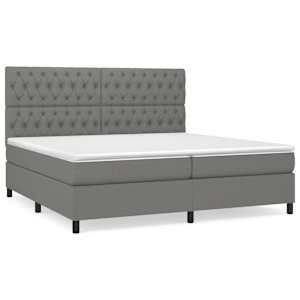 Box spring postel s matrací tmavě šedá 200x200 cm textil - obrázek 2