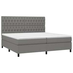 Box spring postel s matrací tmavě šedá 200x200 cm textil - obrázek 3