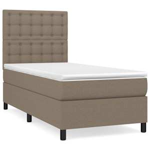 Box spring postelja z vzmetnico taupe 80x200 cm blago - slika 2