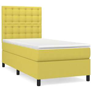 Box spring postel s matrací zelená 80 x 200 cm textil - obrázek 2