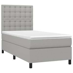 Box spring postel s matrací světle šedá 90x190 cm textil - obrázek 3