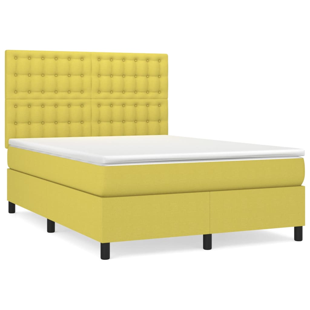 Box spring postel s matrací zelená 140x190 cm textil - obrázek 2