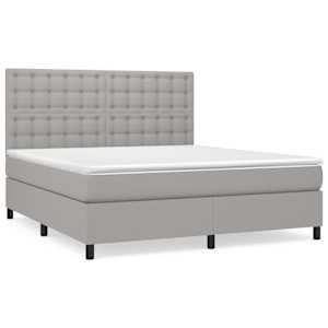 Box spring postel s matrací světle šedá 160 x 200 cm textil - obrázek 2