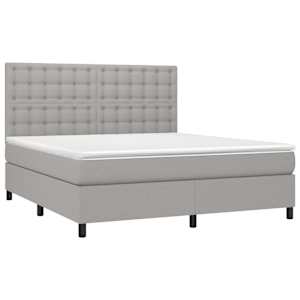 Box spring postel s matrací světle šedá 160 x 200 cm textil - obrázek 3
