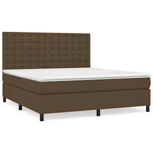 Box spring postel s matrací tmavě hnědá 160x200 cm textil - obrázek 2