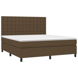 vidaXL Rams&auml;ng med madrass m&ouml;rkbrun 160x200 cm tyg