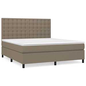 Box spring postel s matrací taupe 160x200 cm textil - obrázek 2