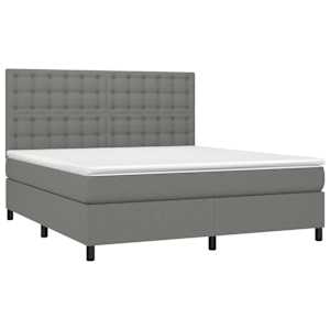Box spring postel s matrací tmavě šedá 180x200 cm textil - obrázek 3