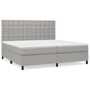 Box spring postel s matrací světle šedá 200 x 200 cm textil - obrázek 2