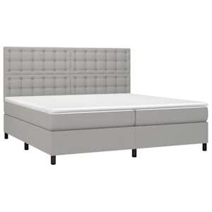 Box spring postel s matrací světle šedá 200 x 200 cm textil - obrázek 3