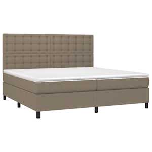 Box spring postel s matrací taupe 200x200 cm textil - obrázek 3