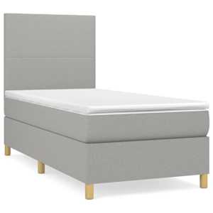 Box spring postel s matrací světle šedá 80 x 200 cm textil - obrázek 2