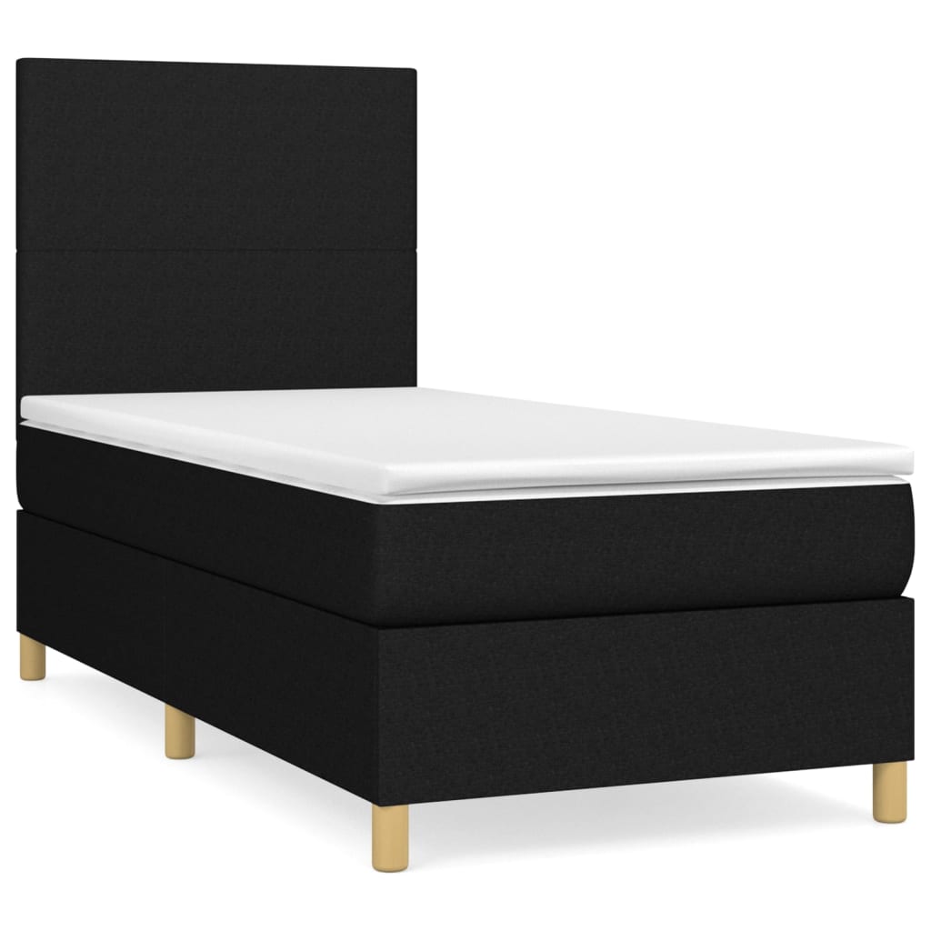 Thumbnail - vidaXL Boxspringbett mit Matratze Schwarz 80x200 cm Stoff