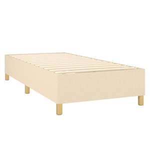 Box spring postelja z vzmetnico krem 90x190 cm blago - slika 4