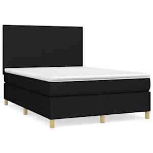 Box spring postel s matrací černá 140 x 190 cm textil - obrázek 2