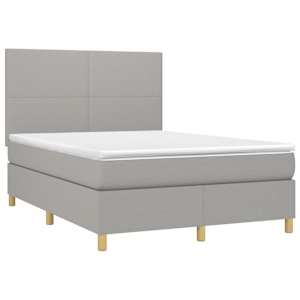 Box spring postel s matrací světle šedá 140 x 200 cm textil - obrázek 3