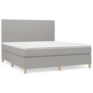 Box spring postel s matrací světle šedá 160 x 200 cm textil - obrázek 2