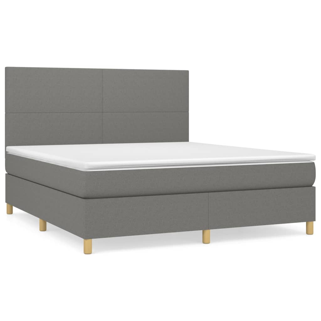 Thumbnail - vidaXL Boxspringbett mit Matratze Dunkelgrau 160x200 cm Stoff