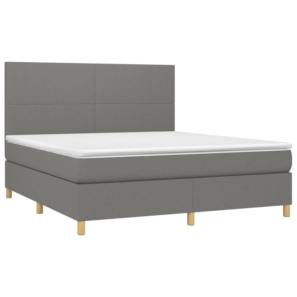 Thumbnail - vidaXL Boxspringbett mit Matratze Dunkelgrau 160x200 cm Stoff
