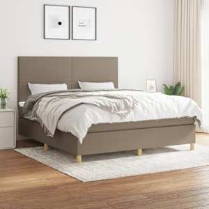 Box spring postel s matrací taupe 160x200 cm textil - obrázek 1