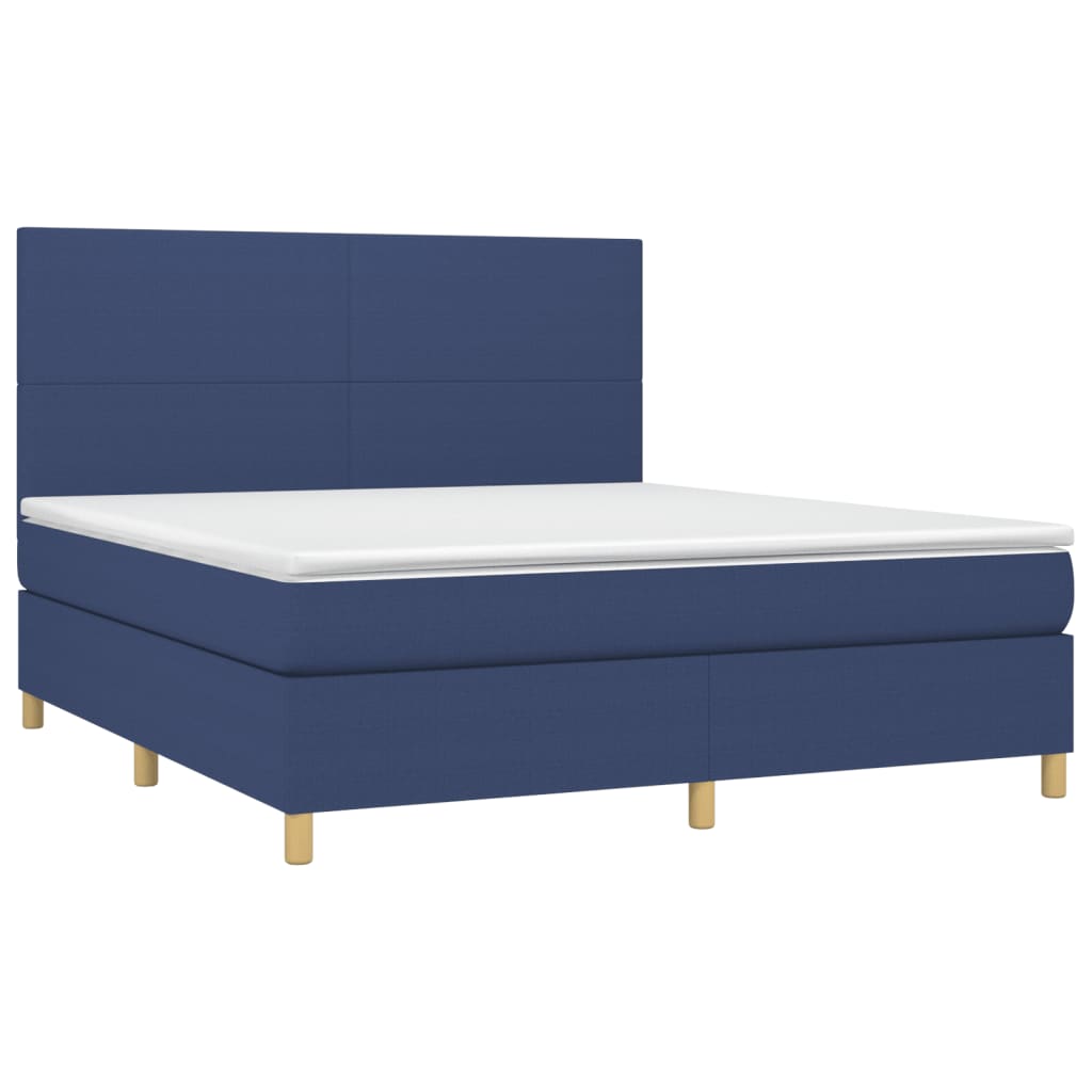 Thumbnail - vidaXL Boxspringbett mit Matratze Blau 160x200 cm Stoff