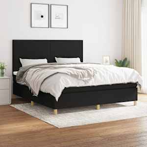 Box spring postel s matrací černá 180x200 cm textil - obrázek 1