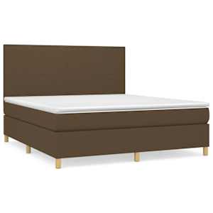 Box spring postel s matrací tmavě hnědá 180x200 cm textil - obrázek 2
