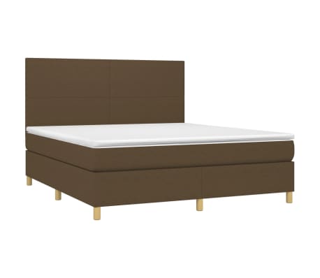 vidaXL Boxspringbett mit Matratze Dunkelbraun 180x200 cm Stoff
