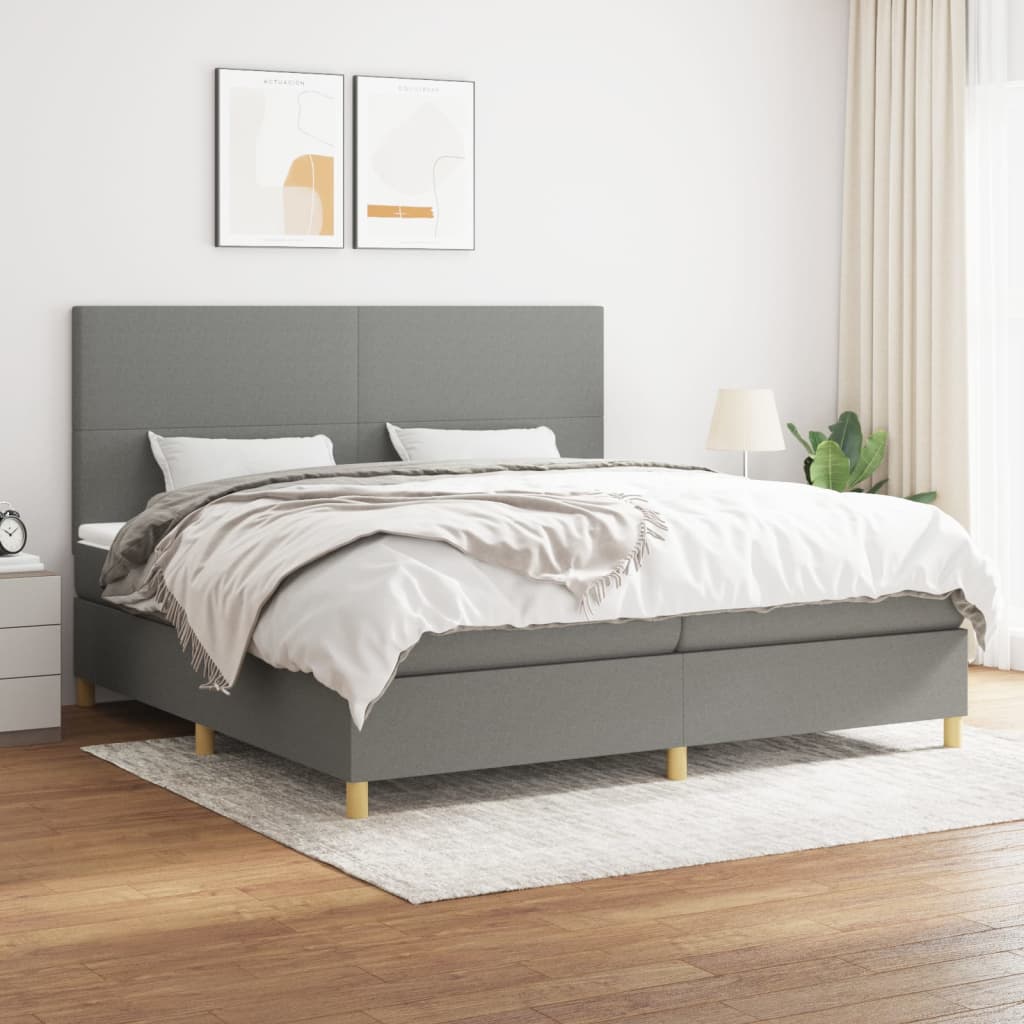  ΚΡΕΒΑΤΙ BOXSPRING ΜΕ ΣΤΡΩΜΑ ΣΚΟΥΡΟ ΓΚΡΙ 200X200 ΕΚ. ΥΦΑΣΜΑΤΙΝΟ V-3142202