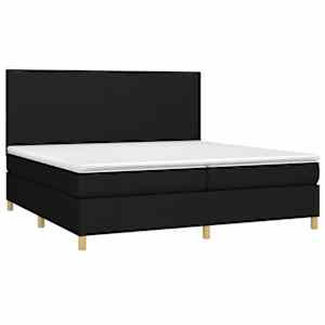 Box spring postel s matrací černá 200x200 cm textil - obrázek 3
