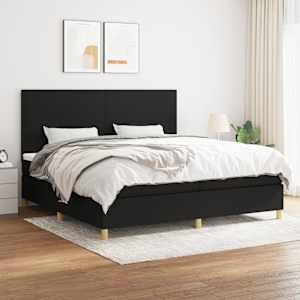 Box spring postel s matrací černá 200x200 cm textil - obrázek 1