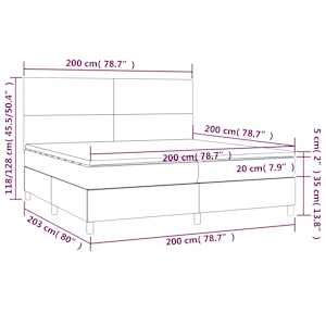 Box spring postel s matrací krémová 200x200 cm textil - obrázek 6