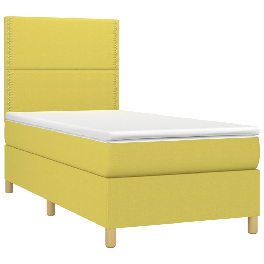 Box spring postel s matrací zelená 90x200 cm textil - obrázek 4