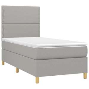 Box spring postel s matrací světle šedý 100 x 200 cm textil - obrázek 3