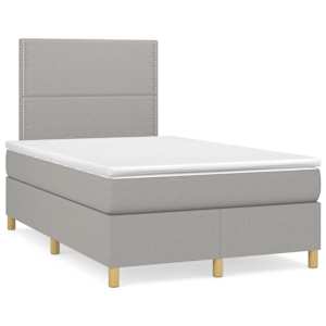 Box spring postel s matrací světle šedá 120 x 200 cm textil - obrázek 2