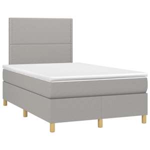 Box spring postel s matrací světle šedá 120 x 200 cm textil - obrázek 3