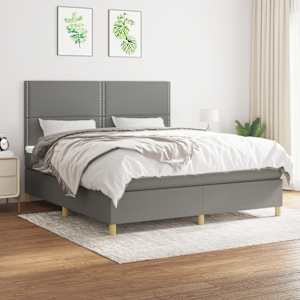 Box spring postel s matrací tmavě šedá 180x200 cm textil - obrázek 1