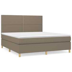 Box spring postelja z vzmetnico taupe 180x200 cm blago - slika 2
