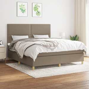 Box spring postel s matrací taupe 180x200 cm textil - obrázek 1