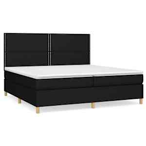 Box spring postel s matrací černá 200x200 cm textil - obrázek 2