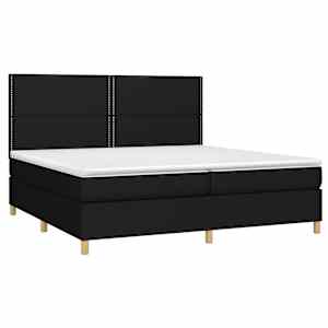 Box spring postel s matrací černá 200x200 cm textil - obrázek 3