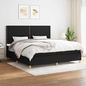Box spring postel s matrací černá 200x200 cm textil - obrázek 1