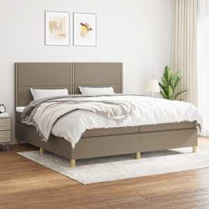 Box spring postel s matrací taupe 200x200 cm textil - obrázek 1