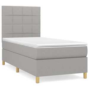 Box spring postel s matrací světle šedá 80 x 200 cm textil - obrázek 2