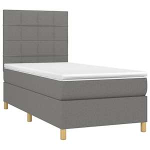 Box spring postel s matrací tmavě šedá 80 x 200 cm textil - obrázek 3