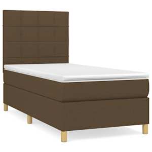 Box spring postel s matrací tmavě hnědá 80x200 cm textil - obrázek 2