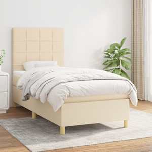 Box spring postel s matrací krémová 80 x 200 cm textil - obrázek 1