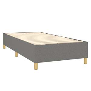 Box spring postelja z vzmetnico temno siva 100x200 cm blago - slika 4